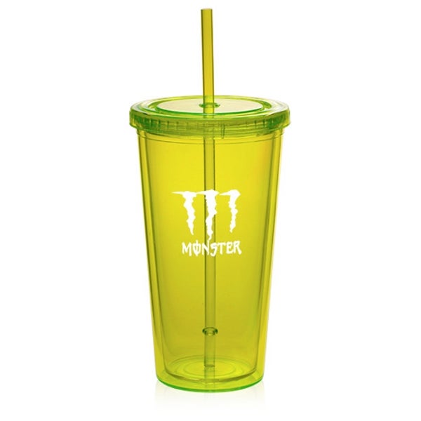 Bulk 20 Oz. Double Wall Acrylic Tumbler with Straw by Logotech 113402