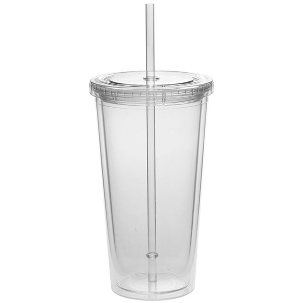20 Oz Double Wall Acrylic Tumbler With Straw