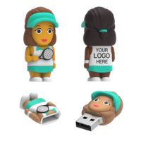 Tennis Player USB Flash Drive Female 3.0 Model