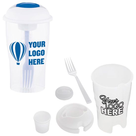 Customized Salad Shakers with Fork and Dressing Container