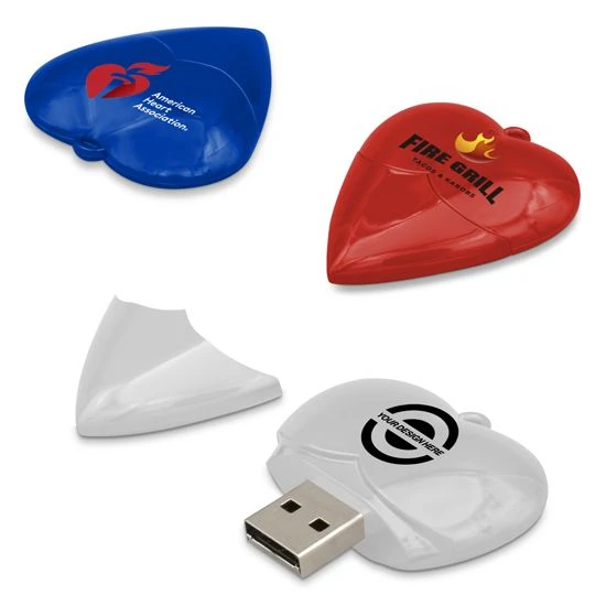 Imprint Your Logo on Custom Heart Shaped USB Flash Drives