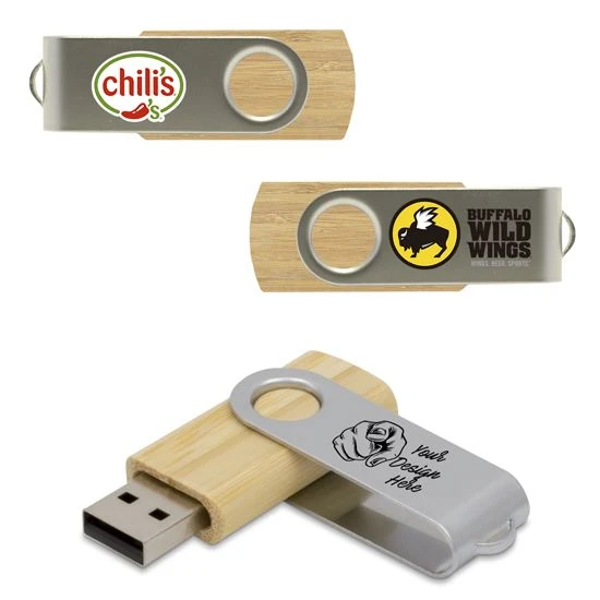 Bulk Wooden Swivel USB Drive 3.0 Model with a Logo