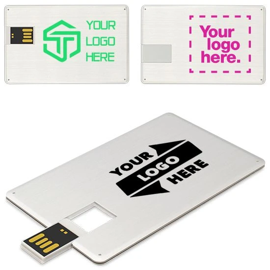 Han pie burst Custom Metal Credit Card Flash Drive with a Logo FDMT124
