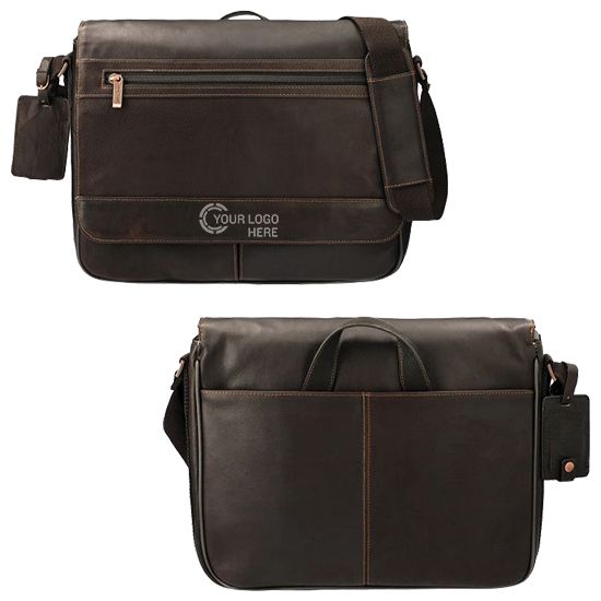 Promotional Kenneth Cole Colombian Leather Computer Messenger with