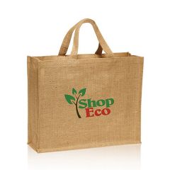 16 Inch  W X 14 Inch  H Large Jute Tote Bag