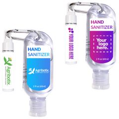 2 Oz Tottle Hand Sanitizer With Carabiner And Clip Balm
