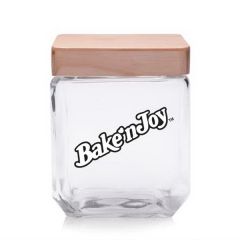 41 Oz. Square Glass Candy Jars With Wooden Lid