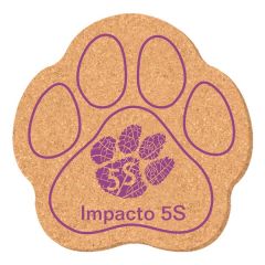 5 Inch  Paw Shape Solid Cork Coaster