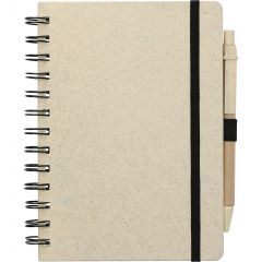 5 Inch X 7 Inch Wheat Straw Notebook With Pen