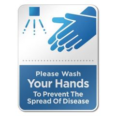 6 Inch  X 8 Inch  Hand Wash Reminder Sign