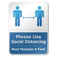 6 Inch  X 8 Inch  Social Distancing Reminder Wall Sign