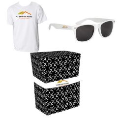 Adult Heavy Cotton White Tees With Colorful Sunglasses
