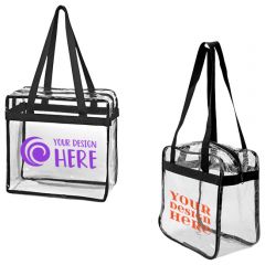 Clear Zippered Stadium Tote Bag