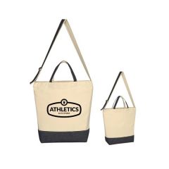 Denim-Accented Cotton-Made Tote Bag
