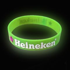 Embossed Glow In The Dark Silicone Wristbands