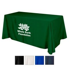 Flat Polyester 4-Sided Table Cover - Fits 6' Standard Table