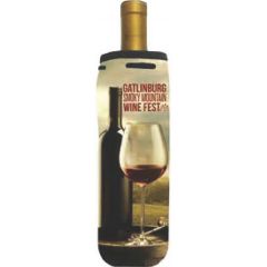 Full Color Neoprene Wine Bag With Drawstring Closure
