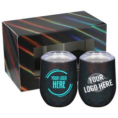 Iridescent Corzo Cup 12Oz 2 In 1 Gift Set