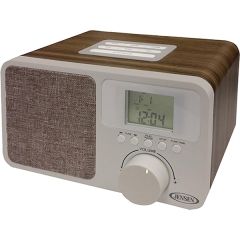 Jensen Digital Am/Fm Dual Alarm Clock Radio W/Wood Cabinet