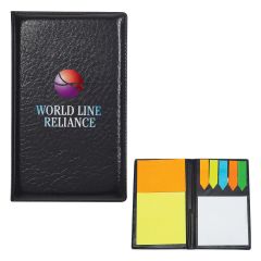 Leather Look Padfolio With Sticky Notes And Flags