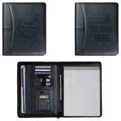 Pinnacle Padfolio With Calculator And Zipper Closure