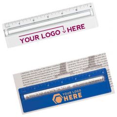 Plastic 6 Inch Ruler With Magnifying Glass 