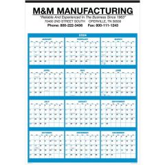 Single Sheet Wall Calendar - Full Year View