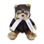 12 Inch Brown Aviator Bear With One Color Imprint