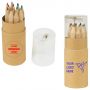 12-Piece Colored Pencil Set In Tube With Sharpener