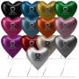 18 Inch Heart-Shaped Mylar Balloon 1 Color 1 Side