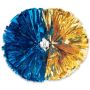 2-Color Fluffed Metallic Show Pom With Contrasting Ends
