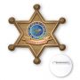 3 Inch  Sheriff Badge Shape Poly Button