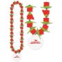 40 Inch Fabric Rose Lei W/ Custom Shaped PVC Medallion