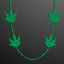4-Charm Pot Leaf Necklace Cannabis Beads Non-Light Up