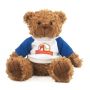 8 Inch Brown Curly Bear With T-Shirt and Full Color Imprint