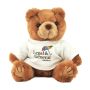 8 Inch Brown Kirby Bear With T-Shirt and Full Color Imprint