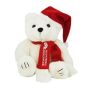 8 Inch Santa Bear With Scarf and One Color Imprint