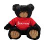 9 Inch Black Peter Bear With Shirt and 1 Color Imprint