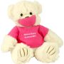 9 Inch Pink Scrub Bear With One Color Imprint