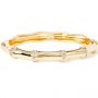 Bamboo Rhinestone Hinged Bracelet