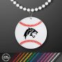 Baseball Medallion With Beaded Necklace Non Light Up