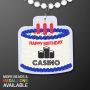 Birthday Cake Medallion With Beaded Necklace Non-Light Up