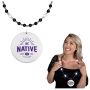 Black Tie Light Beads With Medallion