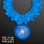 Blue Flower Lei Necklace With Medallion Non-Light Up