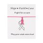 Breast Cancer Awareness Pink Ribbon Bracelet W/ Card