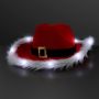 Cowboy Santa Claus Christmas Hat, White Light Fur Trim