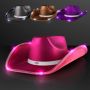 Deluxe Shiny Light Up Cowboy Hat With White Band