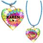 Flashing Tie Dye Heart Necklace