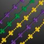 Fleur De Lis Beads For Mardi Gras Non-Light Up