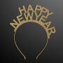 Gold Happy New Year Headbands, Non-Light Up